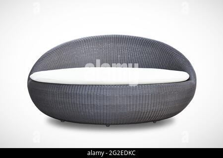 Round shape rattan bed chair Stock Photo
