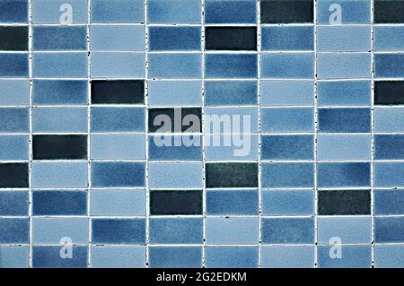 Blue tile wall texture background Stock Photo
