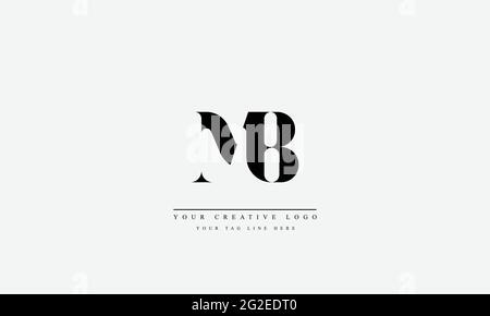 Letter Logo Design with Creative Modern Trendy Typography MB BM Stock Vector