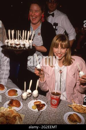 Debbie Gibson at the 'Party Celebrating Deborah Gibson's New Album 'Electric Youth' ' on January 12, 1989 at Ed DeBevic's Restaurant in Beverly Hills, CaliforniaCredit: Ralph Dominguez/MediaPunch Stock Photo