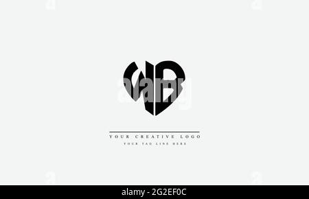 Letter Logo Design with Creative Modern Trendy Typography WB BW Stock Vector