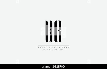 Letter Logo Design with Creative Modern Trendy Typography WB BW Stock Vector