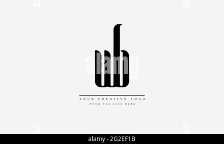 Letter Logo Design with Creative Modern Trendy Typography WB BW Stock Vector