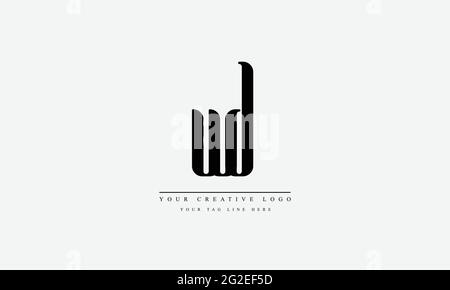 Letter Logo Design with Creative Modern Trendy Typography WD DW Stock Vector