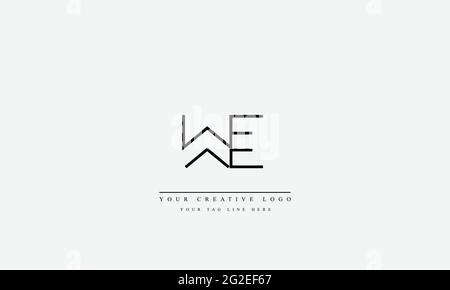 Letter Logo Design with Creative Modern Trendy Typography WE EW Stock Vector