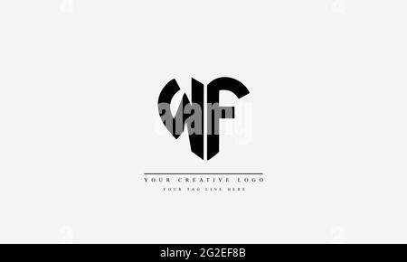 Letter Logo Design with Creative Modern Trendy Typography WF FW Stock Vector