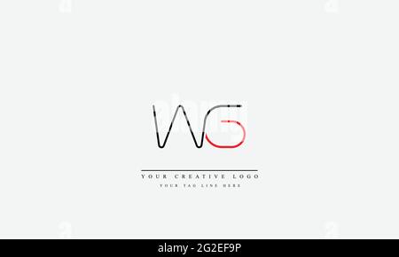 Letter Logo Design with Creative Modern Trendy Typography WG GW Stock Vector