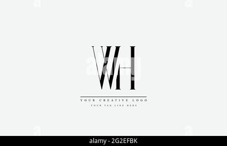 Letter Logo Design with Creative Modern Trendy Typography WH HW Stock Vector