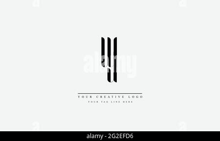 Letter Logo Design with Creative Modern Trendy Typography WY YW Stock Vector