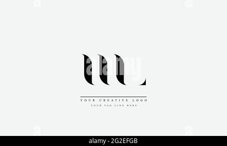 Letter Logo Design with Creative Modern Trendy Typography WL LW Stock Vector