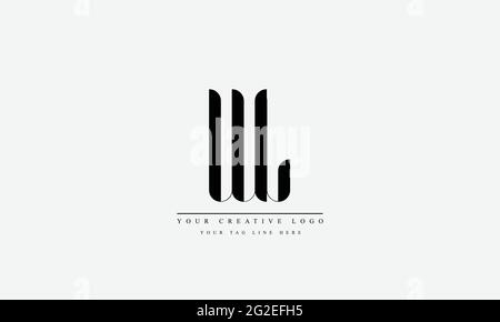 Letter Logo Design with Creative Modern Trendy Typography WL LW Stock Vector