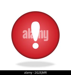 white exclamation mark on red circle button icon vector Stock Vector