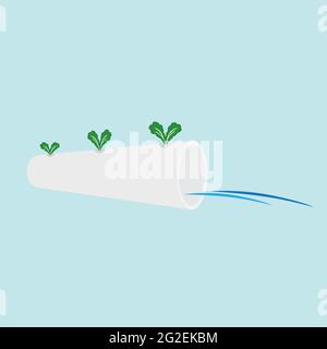 Hydroponic farming system symbol. Business agriculture logo. Vector illustration design template. Stock Vector