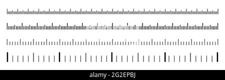 Vector set of metric rulers in flat style. Measuring. Stock Vector