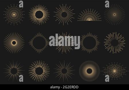 Retro sunburst effect on dark background Stock Vector
