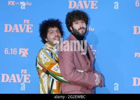 Los Angeles, CA. 10th June, 2021. Benny Blanco and Dave Burd at arrivals for DAVE Season 2 Premiere on FXX, The Greek Theater, Los Angeles, CA June 10, 2021. Credit: Priscilla Grant/Everett Collection/Alamy Live News Stock Photo