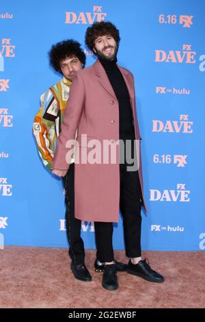 Los Angeles, CA. 10th June, 2021. Benny Blanco and Dave Burd at arrivals for DAVE Season 2 Premiere on FXX, The Greek Theater, Los Angeles, CA June 10, 2021. Credit: Priscilla Grant/Everett Collection/Alamy Live News Stock Photo