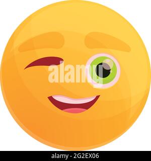 Winking emoticon icon. Cartoon of winking emoticon vector icon for web design isolated on white background Stock Vector