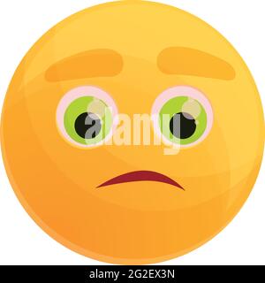 Pensive emoticon icon. Cartoon of pensive emoticon vector icon for web design isolated on white background Stock Vector