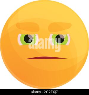 Suspicious emoticon icon. Cartoon of suspicious emoticon vector icon for web design isolated on white background Stock Vector