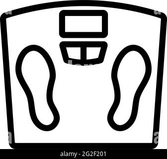 Icon Floor Scales. Bold outline design with editable stroke width. Vector Illustration. Stock Vector