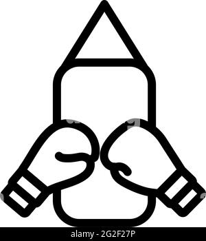 Icon Of Boxing Pear And Gloves. Bold outline design with editable stroke width. Vector Illustration. Stock Vector