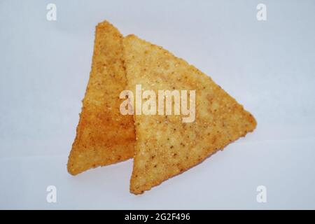 delicious Doritos chips, close up view of Mexican corn delicious nachos. Stock Photo