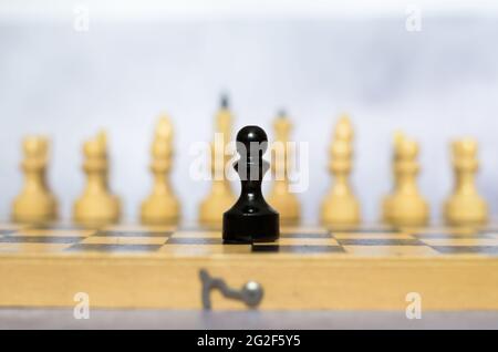Chess board in the foreground to use for wallpaper Stock Photo - Alamy