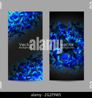 Set of vector banners with polygonal background Stock Vector
