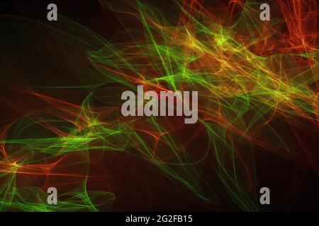 Colorful  Abstract smoke lines wallpaper, Shapes created with lines in the space. Creative neon colors. Modern abstract background., Stock Photo