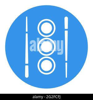 Sushi roll with chopsticks vector white glyph icon. Fast food sign. Graph symbol for cooking web site and apps design, logo, app, UI Stock Vector