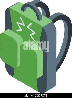 Skydiver backpack icon. Isometric of Skydiver backpack vector icon for web design isolated on white background Stock Vector
