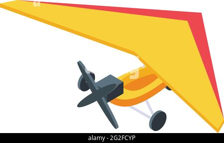 Flying glider icon. Isometric of Flying glider vector icon for web design isolated on white background Stock Vector