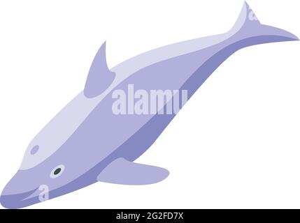 Swimming dolphin icon. Isometric of Swimming dolphin vector icon for web design isolated on white background Stock Vector