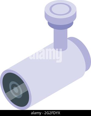 Outdoor surveillance camera icon. Isometric of Outdoor surveillance camera vector icon for web design isolated on white background Stock Vector