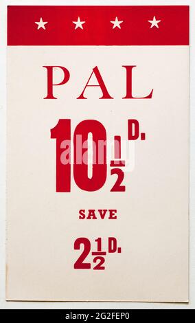 Vinatge 1960s Shop Advertising Price Display Card - Pal Dog Food Stock Photo