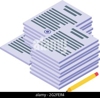 Documents rush job icon. Isometric of Documents rush job vector icon for web design isolated on white background Stock Vector