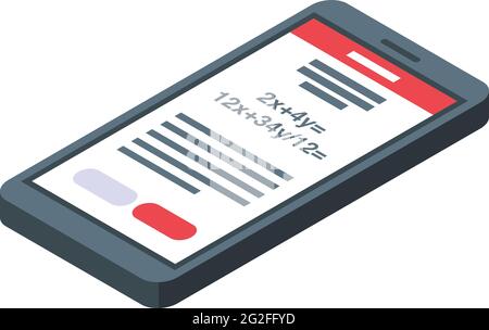 Education workflow smartphone icon. Isometric of Education workflow smartphone vector icon for web design isolated on white background Stock Vector