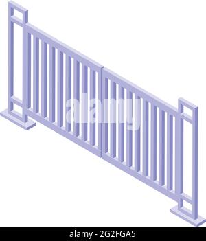 Automatic gate factory icon. Isometric of Automatic gate factory vector icon for web design isolated on white background Stock Vector