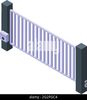 Isometric Outline Automatic Barrier. Vector Illustration. Icons Set ...