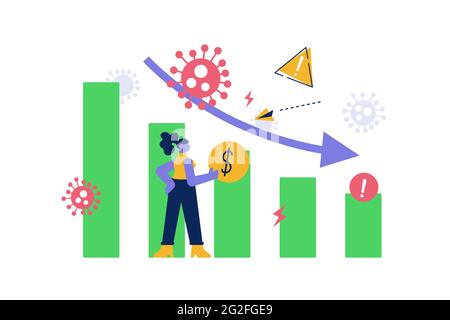 Coronavirus outbreak and financial crisis help policy Stock Vector