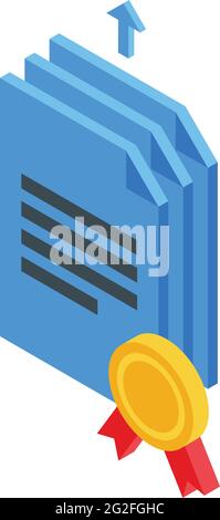 Block chain files icon. Isometric of Block chain files vector icon for web design isolated on white background Stock Vector