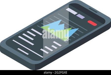 Bitcoin smartphone icon. Isometric of Bitcoin smartphone vector icon for web design isolated on white background Stock Vector