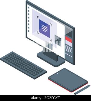 Digital printing icon. Isometric of Digital printing vector icon for web design isolated on white background Stock Vector