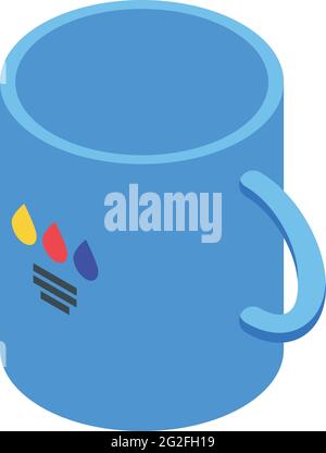 Mug digital printing icon. Isometric of Mug digital printing vector icon for web design isolated on white background Stock Vector