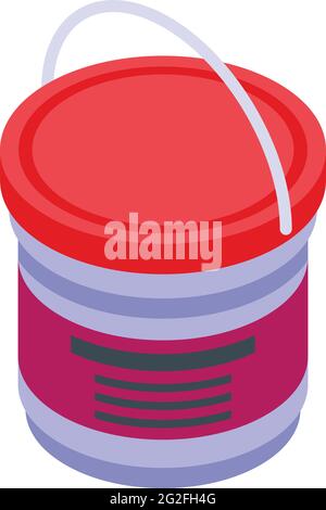 Bucket paint digital printing icon. Isometric of Bucket paint digital printing vector icon for web design isolated on white background Stock Vector