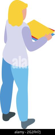 Worker digital printing icon. Isometric of Worker digital printing vector icon for web design isolated on white background Stock Vector
