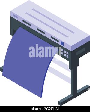 Plotter digital printing icon. Isometric of Plotter digital printing vector icon for web design isolated on white background Stock Vector