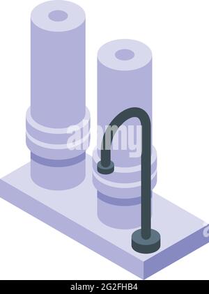 Water tap purification icon. Isometric of Water tap purification vector icon for web design isolated on white background Stock Vector