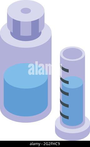 Water purification test tube icon. Isometric of Water purification test tube vector icon for web design isolated on white background Stock Vector